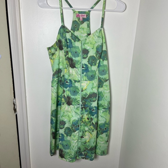 Candie's Dresses & Skirts - Y2K Candie’s Green Floral Strappy Dress Size 9 Fit & Flare